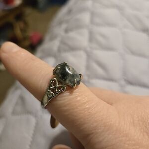 Elegant Silver Ring with Black Stone